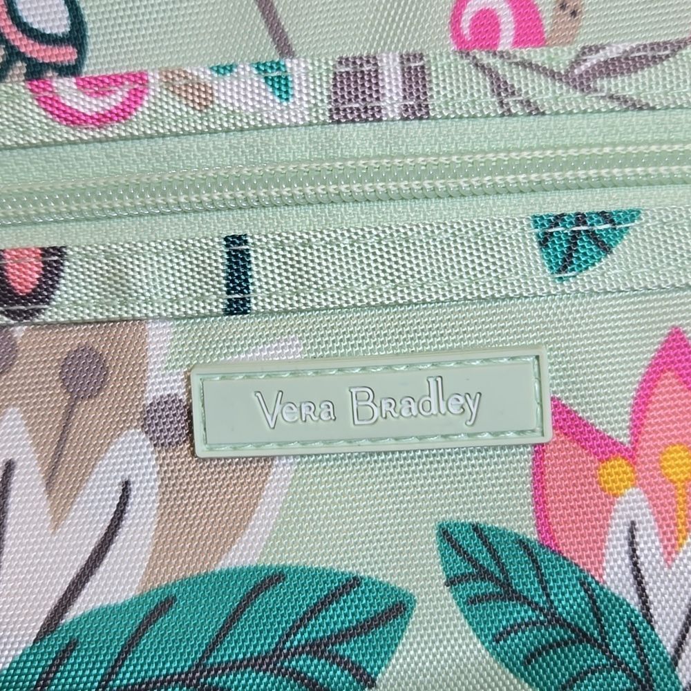 Vera Bradley Lighten Up Slim Crossbody Purse Mint Flowers Floral NWT - Picture 8 of 16